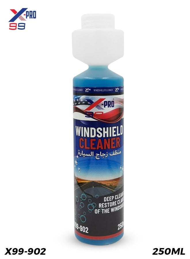 إكس برو منظف ​​الزجاج الأمامي X-PRO 99 (250 مل) - طراز X99-902 | سائل تنظيف زجاج السيارات: للزجاج الأمامي والمرايا والنوافذ | يزيل الطبقات الزيتية، وبقع الماء، والغبار، وآثار الحشرات، وأوساخ الطريق لضمان رؤية واضحة وآمنة أثناء القيادة. - Image 1