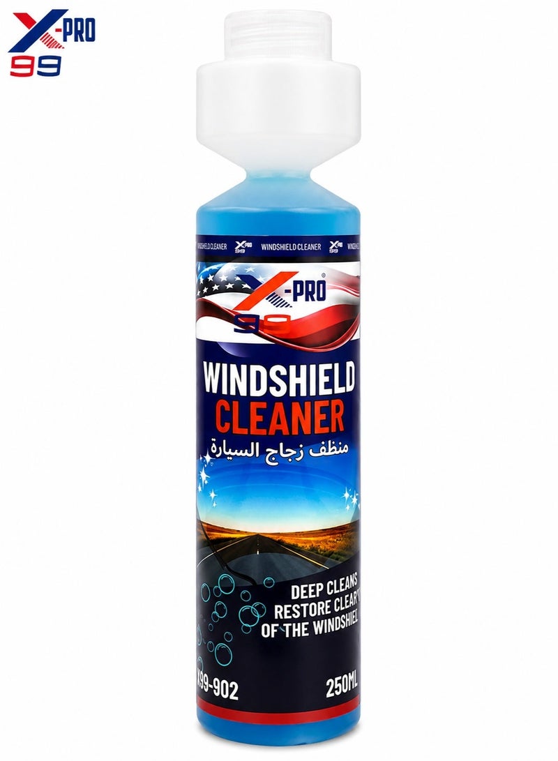 Xpro X-PRO 99 Windshield Cleaner 250ml X99-902 Car Glass Cleaner Liquid for Windshield, Mirror and Window Cleaning, Removes Oil Film Water Stains Dust Bug Marks and Road Dirt for Clear Driving Visibility - Image 1