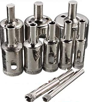 DIY Crafts Pattern No 1 10 Pcs Set Diamond Drill Bit Set Glass Tile Marble and Ceramic Hollow Core Extractor Remover Tool Set for Glass Ceramics Por Pattern No 1 10 Pcs Set - Image 1
