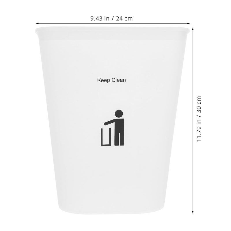 Rectangular Kitchen Trash Can 11.8l Plastic Household Rubbish Bin with White Press Ring Large Capacity for Living Room Office and ’s Room - Image 2