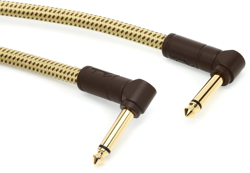 Fender DELUXE 3' INST CABLE ANGLE TWD, Straight, 1/4" Electric Guitar Electronics (990820098)