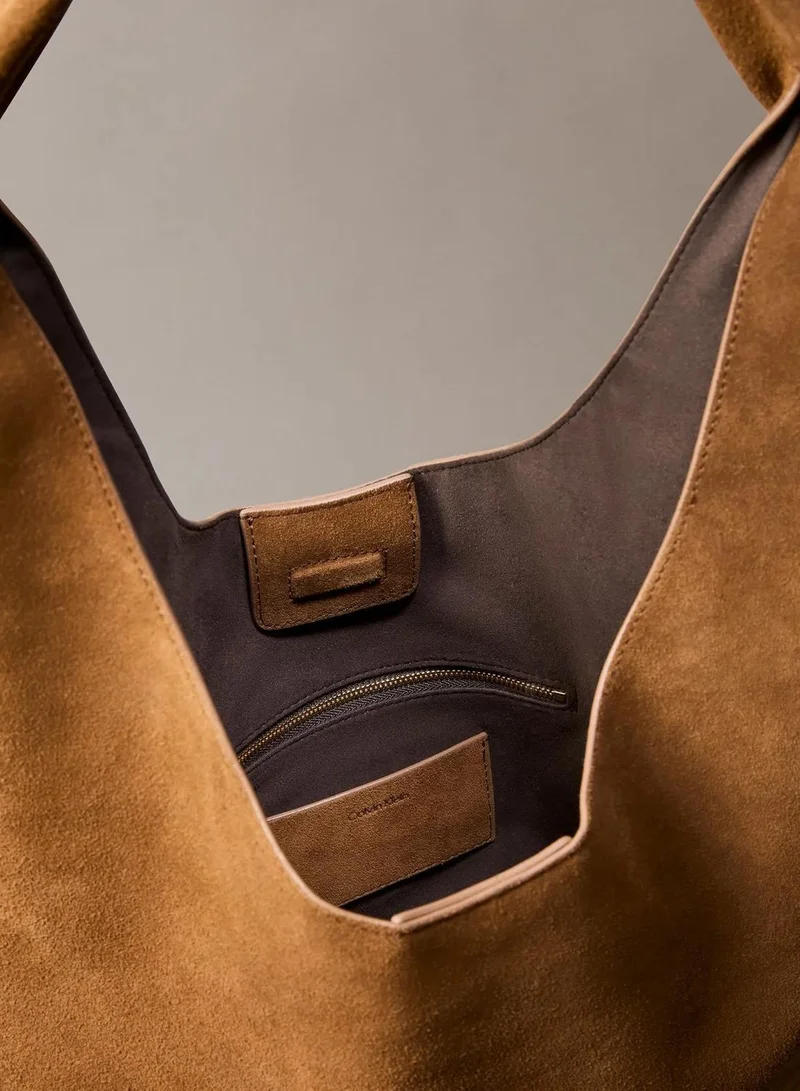 Calvin Klein Argan Oil Slouchy Suede Leather Medium Shoulder Bag for Women | Best Price UAE