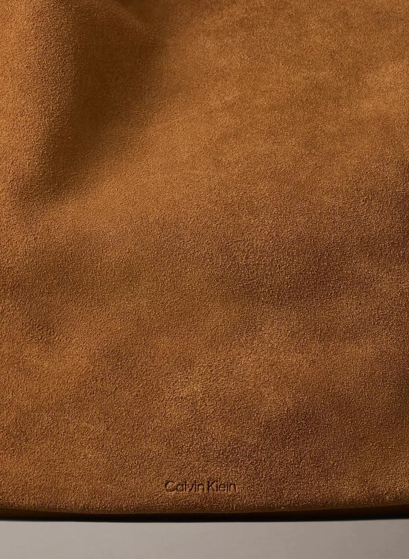Calvin Klein Argan Oil Slouchy Suede Leather Medium Shoulder Bag for Women | Best Price UAE