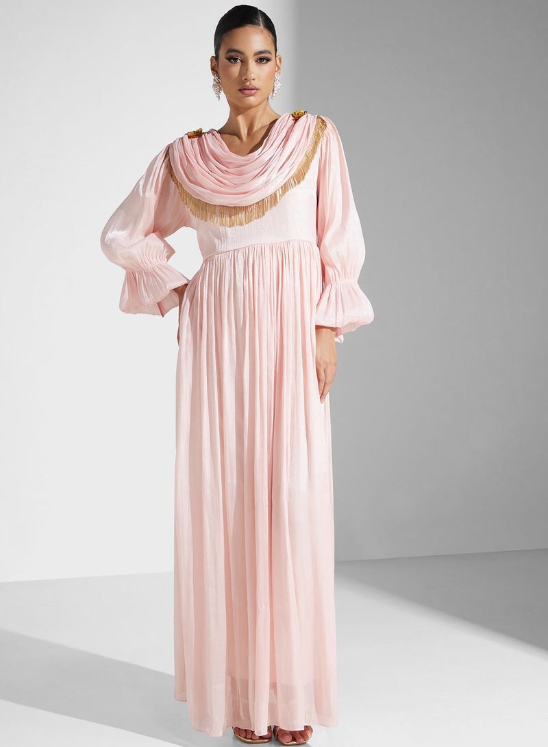 hayas closet Draped Chiffon Gown Dress  - Image 4