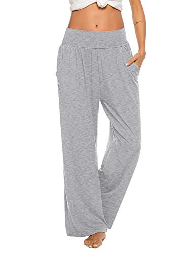 ZJCT Womens Yoga Pants with Pockets Sweatpants Comfy Loose Lounge Workout Pajama Jogger Pants Colour 01 L - Image 1