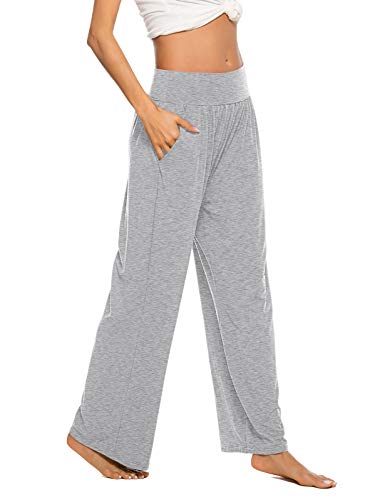 ZJCT Womens Yoga Pants with Pockets Sweatpants Comfy Loose Lounge Workout Pajama Jogger Pants Colour 01 L - Image 2