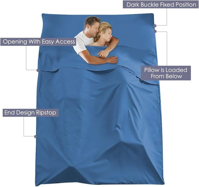 Sleeping Bag Liner, Portable Camping Travel Home Bed Sheet Comfortable Lightweight Breathable Hotel Compact Sacks - Image 3