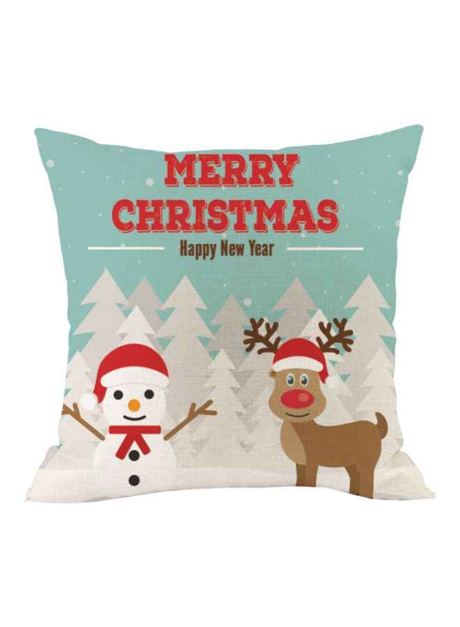 Printed Cushion Cover Blue/White/Red 45x45cm