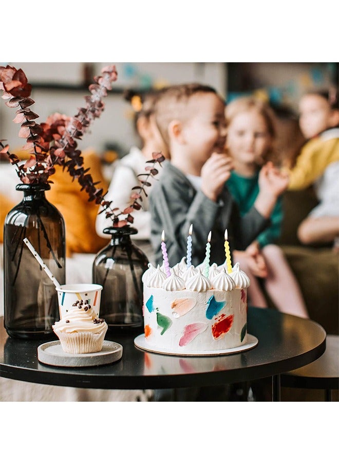 Beyond 12 Pcs Birthday Candles Set, Spiral Long Cake Candles, for Birthday Wedding & Lucky Party Cake Decorations (Colorful) - Image 4