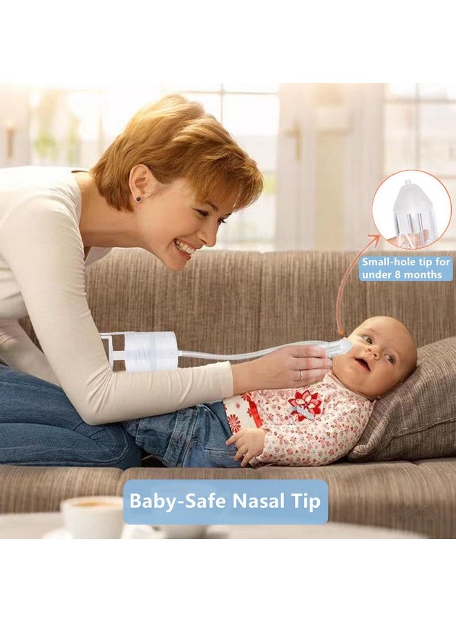 IYYI Nasal Aspirator for Baby, Baby Nose Sucker, Booger Sucker with Hand Pump and Non-Invasive Tip to Clear Clogged Passages and Boogers (Translucent White, Standard) - Image 4
