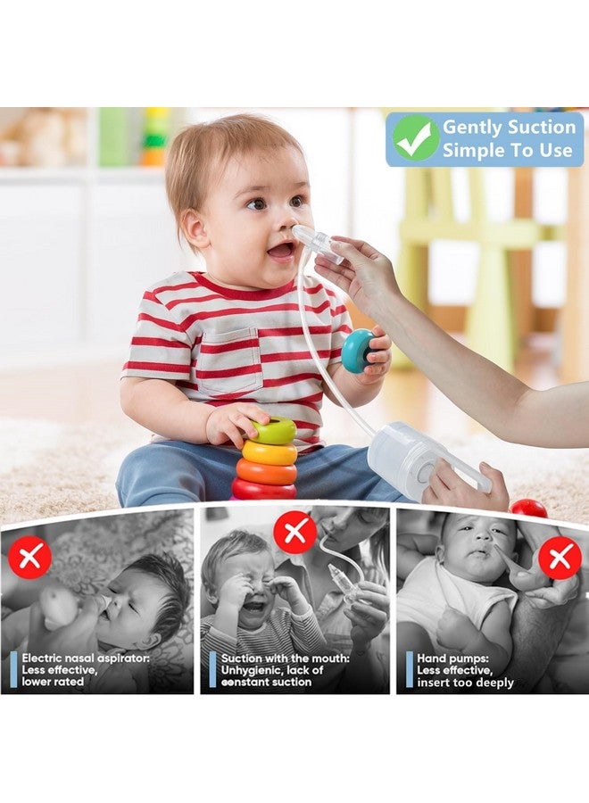 IYYI Nasal Aspirator for Baby, Baby Nose Sucker, Booger Sucker with Hand Pump and Non-Invasive Tip to Clear Clogged Passages and Boogers (Translucent White, Standard) - Image 2