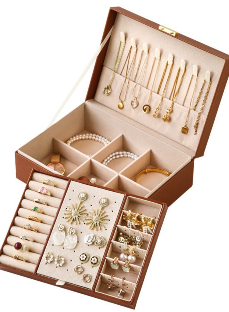 1 piece multifunctional jewelry storage box and organizer for women earrings, rings, necklaces, bracelets, jewelry storage boxes  - Image 1