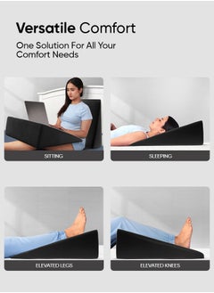Frido Frido Wedge Cushion, Back Support Pillow For Sleeping, Memory Foam Pillow, Triangle Pillow, Improves Comfort & Posture, Cushion For Sitting & Working on Bed, WFH Cushion, Pack of 1 (White)  - Image 3