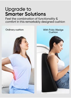 Frido Frido Wedge Cushion, Back Support Pillow For Sleeping, Memory Foam Pillow, Triangle Pillow, Improves Comfort & Posture, Cushion For Sitting & Working on Bed, WFH Cushion, Pack of 1 (White)  - Image 2