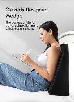 Frido Frido Wedge Cushion, Back Support Pillow For Sleeping, Memory Foam Pillow, Triangle Pillow, Improves Comfort & Posture, Cushion For Sitting & Working on Bed, WFH Cushion, Pack of 1 (White)  - Image 4