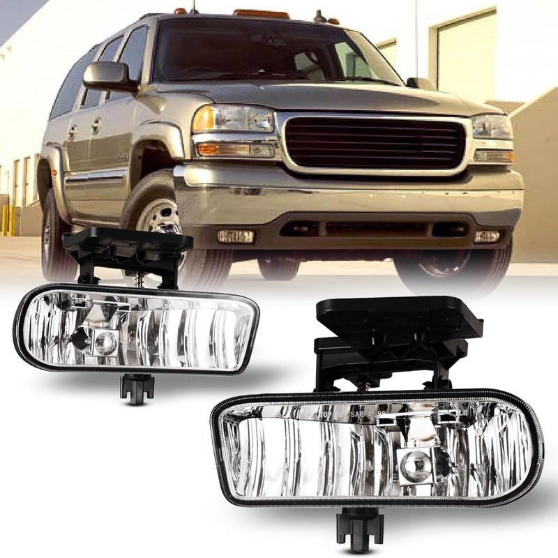 AUTOFREE OEM Fog Lights for GMC 99-02 Sierra/Yukon, 889 12V 37.5W Bulbs, 1 Pair (Clear Lens) - Image 1
