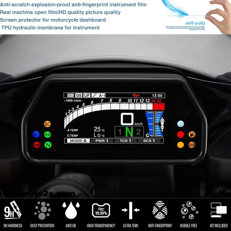 QASULER Motorcycle Dashboard Screen Protector for YZF R1 Series - Image 2