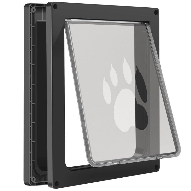 باب الكلب CEESC للحيوانات الأليفة حتى 45 رطل باب مقاوم للعوامل الجوية للقطط والكلاب لوحة إغلاق قابلة للتثبيت متينة مناسبة للأبواب الداخلية والخارجية متوسطة سوداء