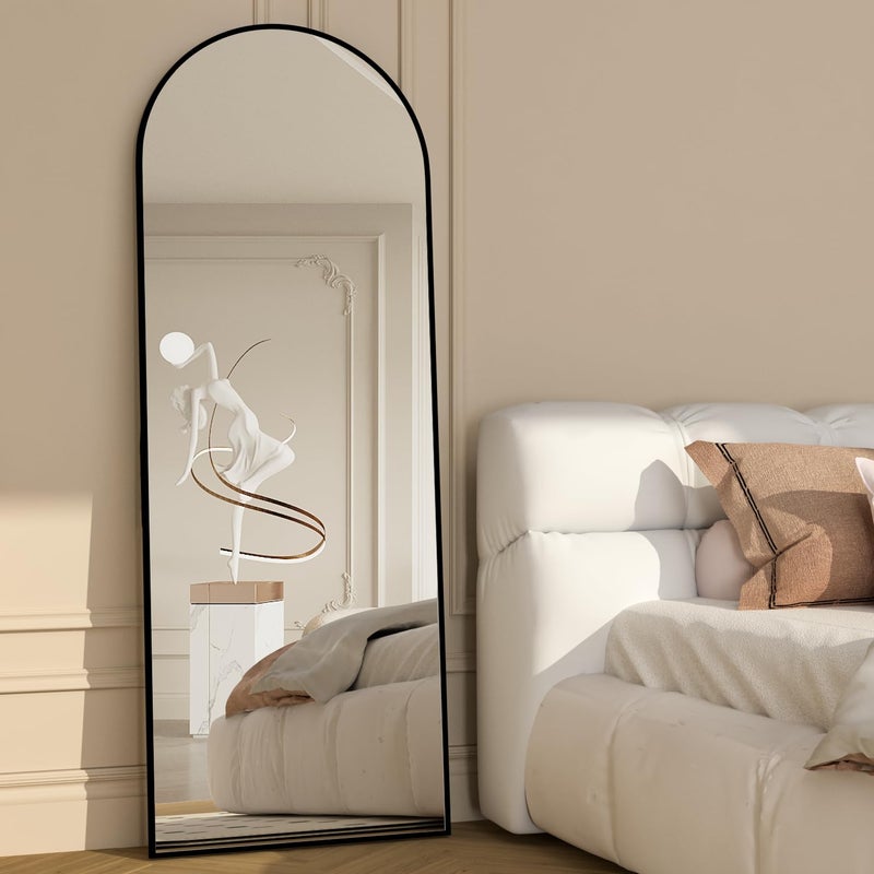 NEUWEABY Full Length Mirror 56"x16" Arch Floor Mirror with Stand Arched Mirrors Full Body Mirror Silver Standing Hanging or Leaning Against Wall for Bedroom Entry - Image 2