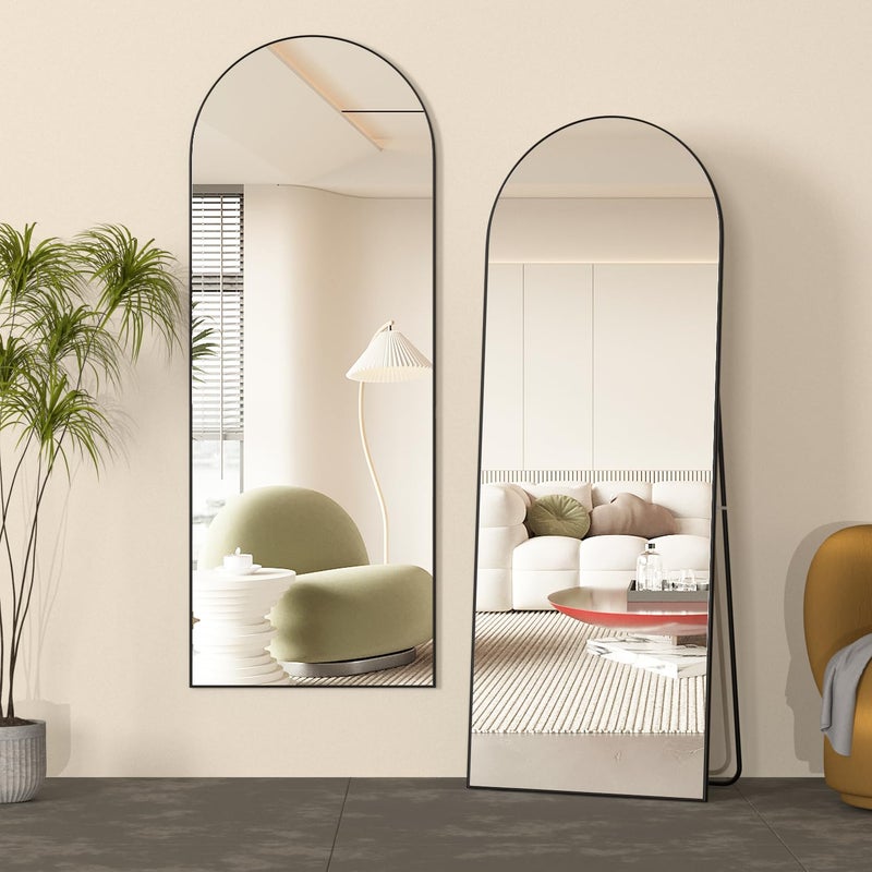 NEUWEABY Full Length Mirror 56"x16" Arch Floor Mirror with Stand Arched Mirrors Full Body Mirror Silver Standing Hanging or Leaning Against Wall for Bedroom Entry - Image 4