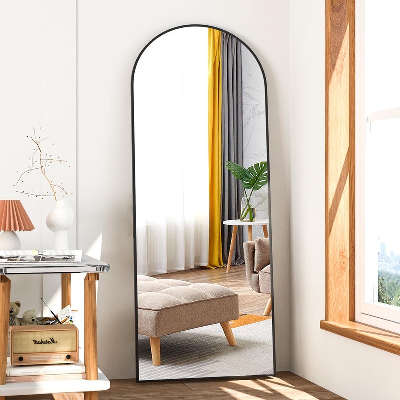 NEUWEABY Full Length Mirror 56"x16" Arch Floor Mirror with Stand Arched Mirrors Full Body Mirror Silver Standing Hanging or Leaning Against Wall for Bedroom Entry - Image 1