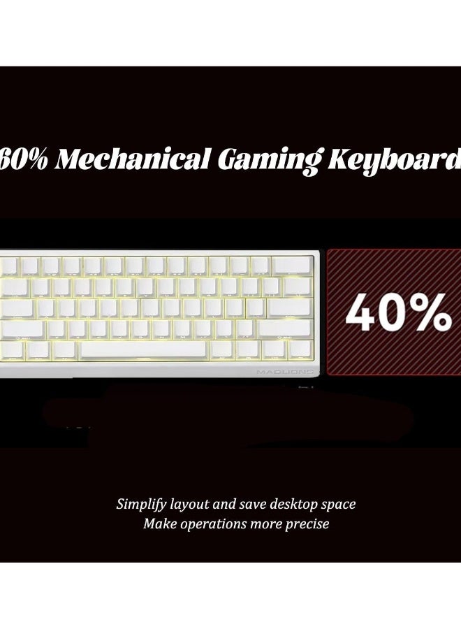 MADLIONS MAD60HE RGB 60% Wired Mechanical Gaming Keyboard with Adjustable Actuation, 8000 Hz Polling Rate, Rapid Trigger Mode, Hall Effect Switches, for PC/Mac, White - Image 3