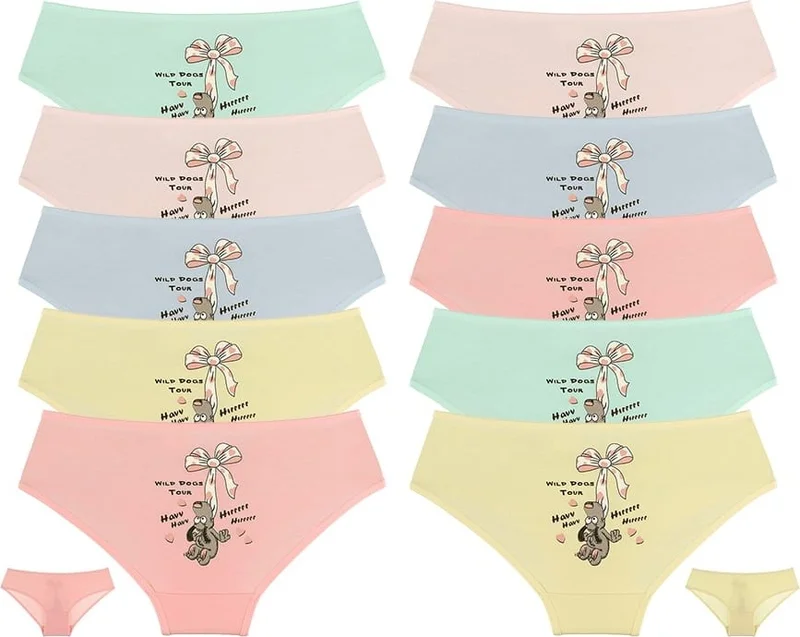 دونيلا 10 Pcs Colored Dog Printed Girl's Panties - 415037