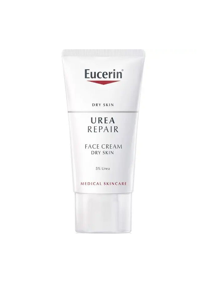 Eucerin Eucerin UreaRepair 5% Urea Replenishing Face Cream for Dry Skin, 50ml - Image 1