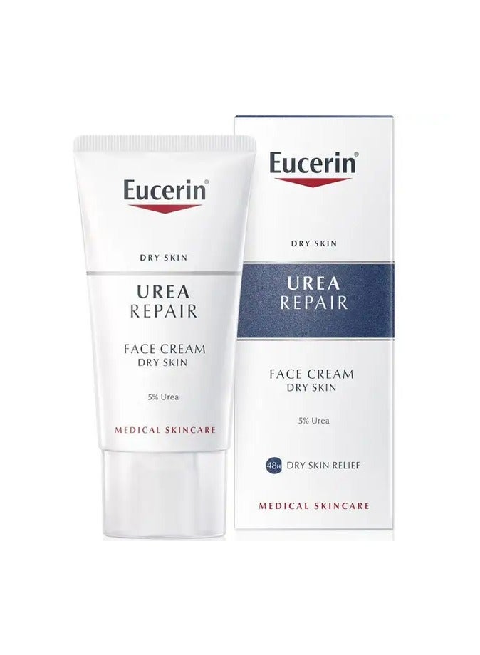 Eucerin Eucerin UreaRepair 5% Urea Replenishing Face Cream for Dry Skin, 50ml - Image 2