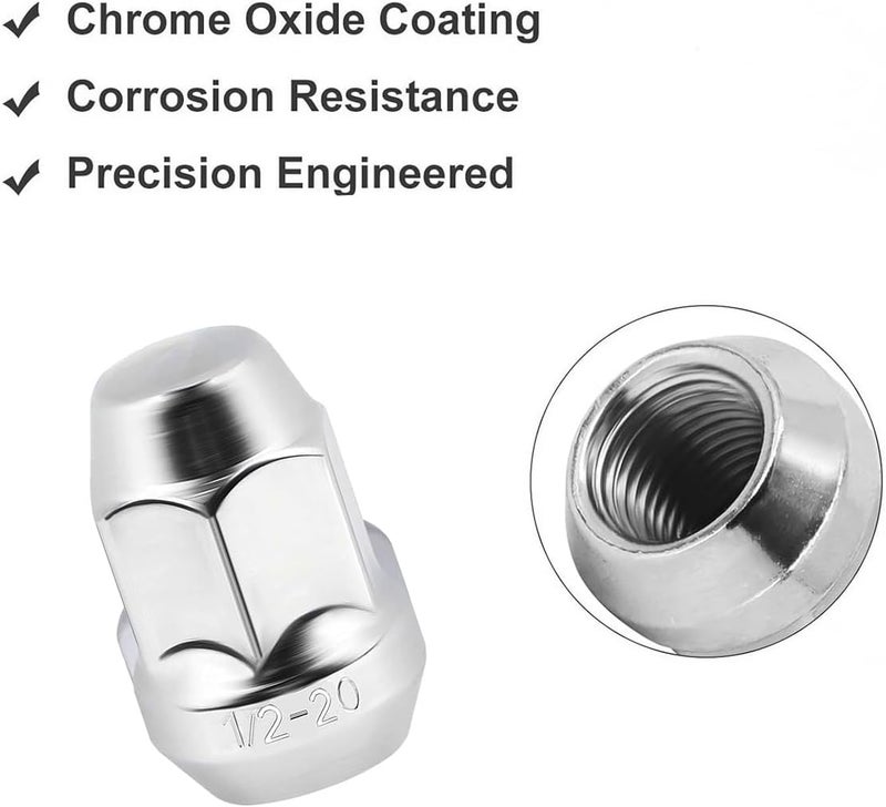Mysttoo 1/2-20 Chrome Wheel Lug Stud Nut Set - Image 5
