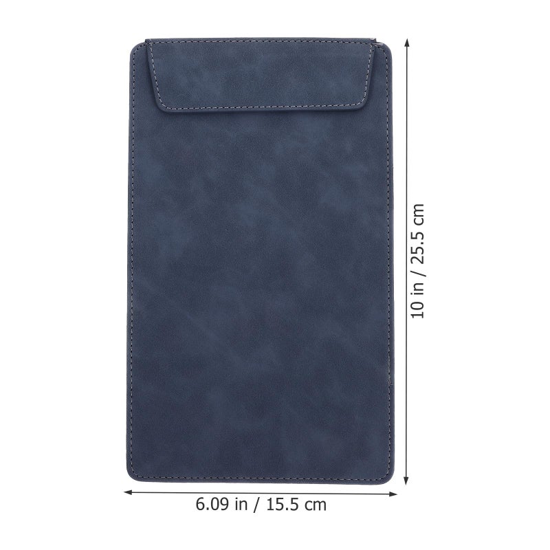 Leather Clipboard Folder A5 Denim Blue Writing Board For Office Document And Menu - Image 3