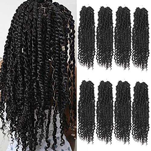 Bileaf Passion Twist Crochet Hair 18 Inch Crochet Passion Twist Hair Pretwisted, Pre Looped 8 Packs Passion Twist Crochet Braids Passion Twists Bohemian Twist Crochet Hair for Women Girls and Kids 1B - Image 1