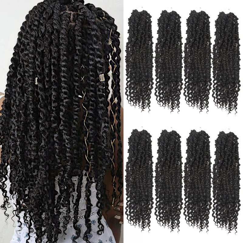 Bileaf Passion Twist Crochet Hair 18 Inch Crochet Passion Twist Hair Pretwisted, Pre Looped 8 Packs Passion Twist Crochet Braids Passion Twists Bohemian Twist Crochet Hair for Women Girls and Kids 1B - Image 3