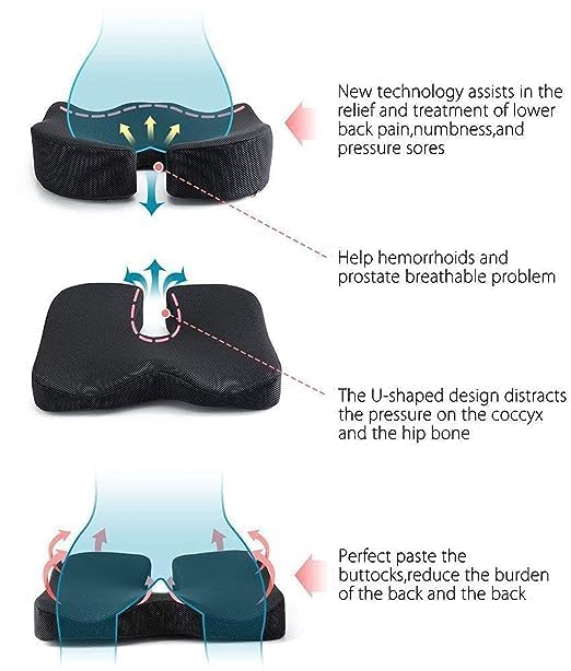 EASEFIT EASEFIT Pro Ergonomic Seat Cushion for Tailbone Hip Coccyx Sciatica Pain Relief HighDensity HiPer Foam Contoured Support for Office Home and Desk Chairs Premium Comfort Durability  - Image 5