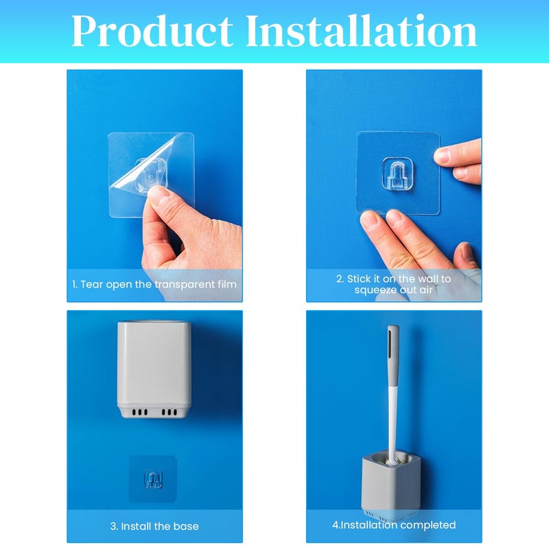 Supvox® Toilet Cleaning Brush with Drip Holder, Round Head Nylon Bristles, Deep Cleaning Scrubber for Toilets, Bathroom Floors & Tiles, Durable Plastic, White - Image 3