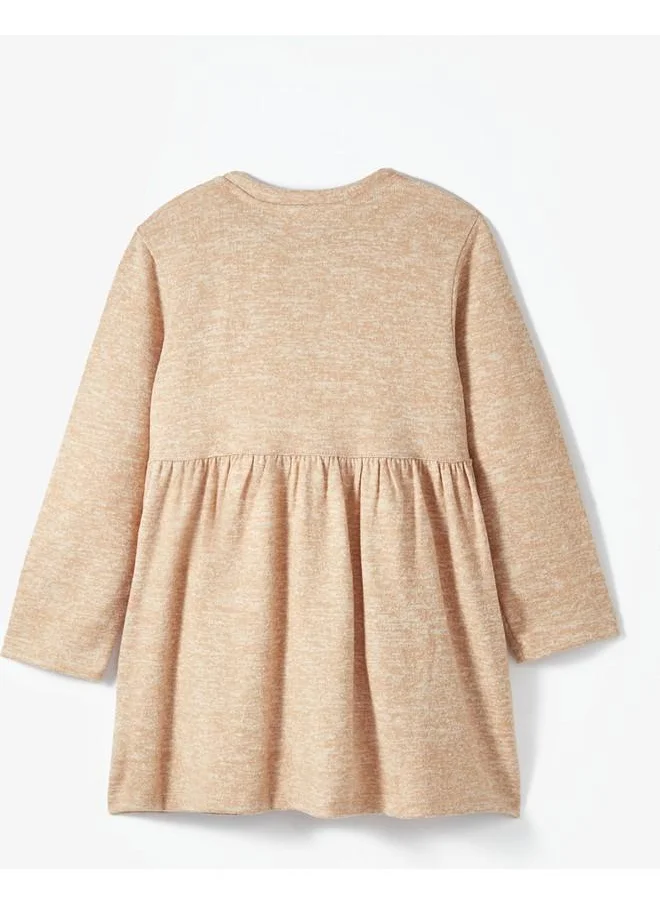 JUNE June Girl Soft Textured Dress Beige Melange