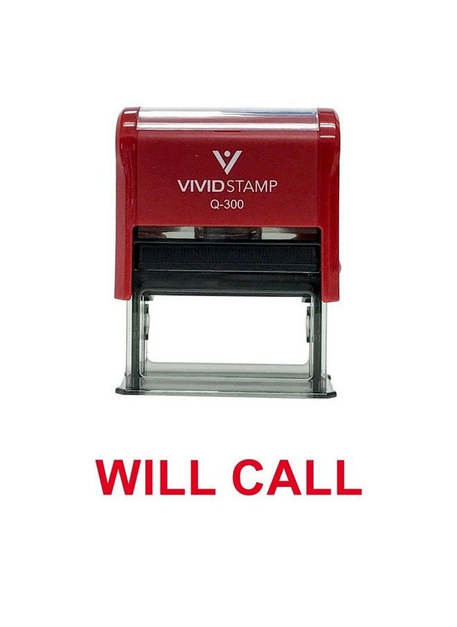 Vivid Stamp Will Call Self Inking Rubber Stamp (Red Ink) Large  - Image 1