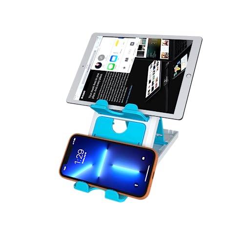 STRIFF Smartphone Stand, Tabletop, Foldable, Mobile Phone Stand, Tablet Stand, Smartphone Holder, Adjustable Height, Anti-Slip, Lightweight, Compact, Portrait and Horizontal, Easy to Carry(Sky) - Image 2