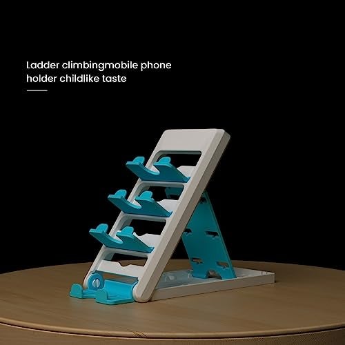 STRIFF Smartphone Stand, Tabletop, Foldable, Mobile Phone Stand, Tablet Stand, Smartphone Holder, Adjustable Height, Anti-Slip, Lightweight, Compact, Portrait and Horizontal, Easy to Carry(Sky) - Image 5