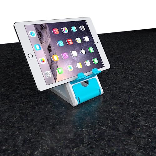 STRIFF Smartphone Stand, Tabletop, Foldable, Mobile Phone Stand, Tablet Stand, Smartphone Holder, Adjustable Height, Anti-Slip, Lightweight, Compact, Portrait and Horizontal, Easy to Carry(Sky) - Image 3