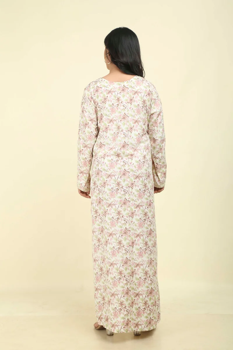 HANA & SARA Womens Trendy Unique Printed Long Arabic Jalabiya For Women