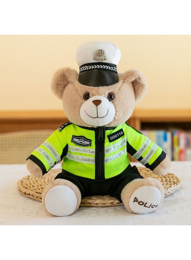 Corn Doll Special Police Bear Police Doll Traffic Police Bear Fire Souvenir Promotional Gifts-Specifications:Rabbit Plush Brown Police-Color:25cm  - Image 1
