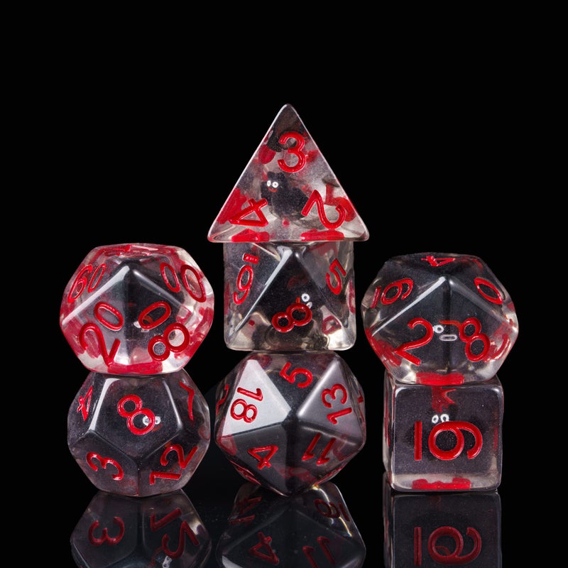 Cusdie 7Die Dice DND Polyhedral Dice Set Filled with Animal for Halloween Role Playing Game DD DiceBat - Image 3