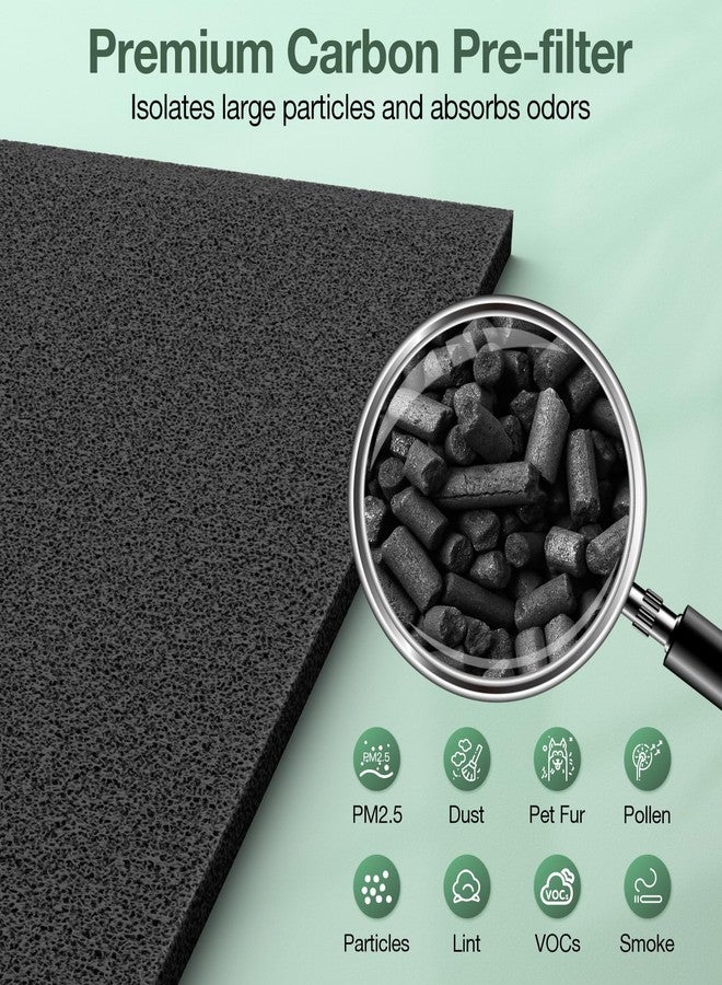 isinlive AeraMax 300 Hepa Filter Set Compatible with Fellowes AeraMax 290/300/DX95 Air Purifiers, HF-300/AP-300PH, Part# 9287201, Includes 2 Hepa Filters + 6 Activated Carbon Pre-filters - Image 5