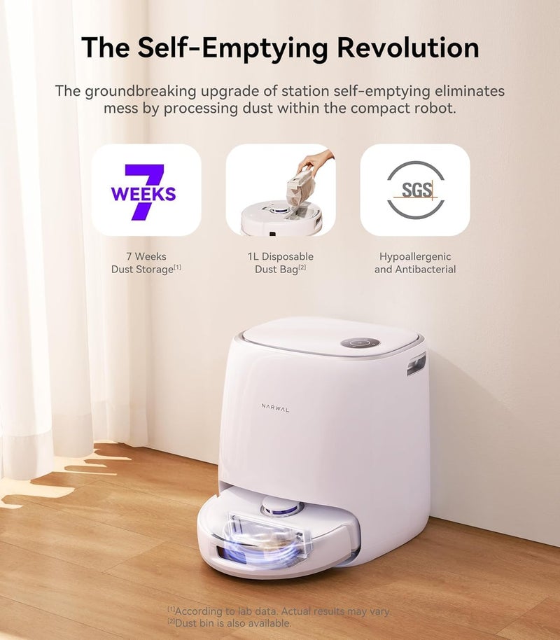 NARWAL NARWAL Freo X Ultra Robot Vacuum Mop Combo 8200Pa Suction Auto Mop DryingWashing ZeroTangling DirtSense MaintenanceFree Base 3D Mapping Google Home Alexa Siri Compatible  - Image 2