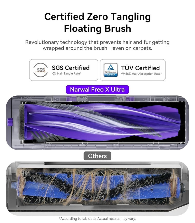 NARWAL NARWAL Freo X Ultra Robot Vacuum Mop Combo 8200Pa Suction Auto Mop DryingWashing ZeroTangling DirtSense MaintenanceFree Base 3D Mapping Google Home Alexa Siri Compatible  - Image 4