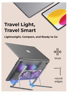 Generic 2 in 1 Foldable Laptop Stand with Built-in Cooling Fan - Portable, Ergonomic, Adjustable, Lightweight, Multi-Level Height Settings, Compatible, Perfect Fit & Comfortable For Daily Use  - Image 5