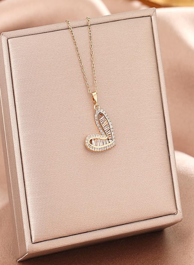 Amaal Anti Tarnish Rose Gold Heart Pendant Necklace for Women | Crystal American diamond | Chain | Neck Chains Jewellery for women Adjustable Valentine Gift for Girlfriend, Wife Stainless Steel -314 - Image 5