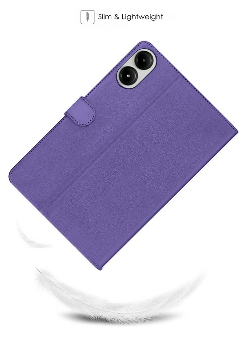 اوميكر - جراب Xiaomi Redmi Pad Pro 5G 2024 مقاس 12.1 بوصة من جلد البولي يوريثان بإغلاق مغناطيسي - أرجواني - Image 1