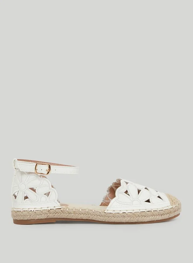 White Floral Espadrille Sandals